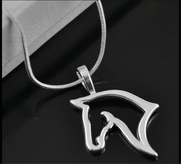 Horse Head Silhouette Pendant Necklace
