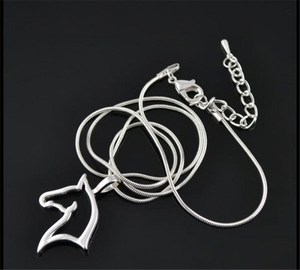 Horse Head Silhouette Pendant Necklace
