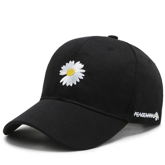 Daisy "Make a Wish" Flower Black Baseball Cap