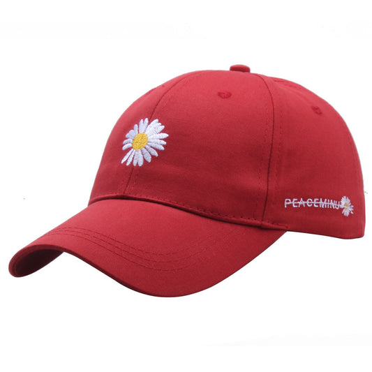 Daisy "Make a Wish" Flower Red Baseball Cap
