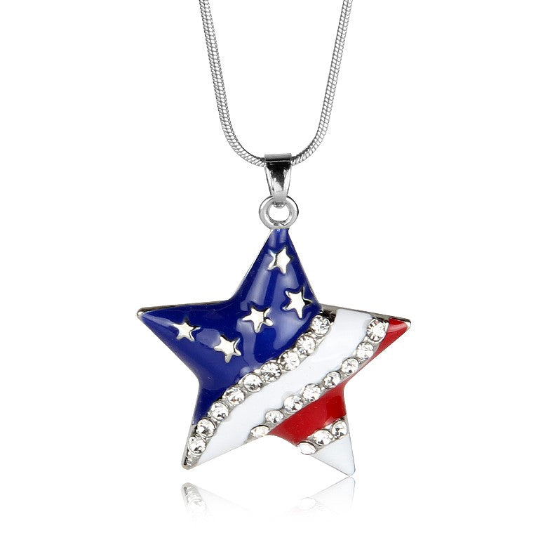 American Flag Star Necklace