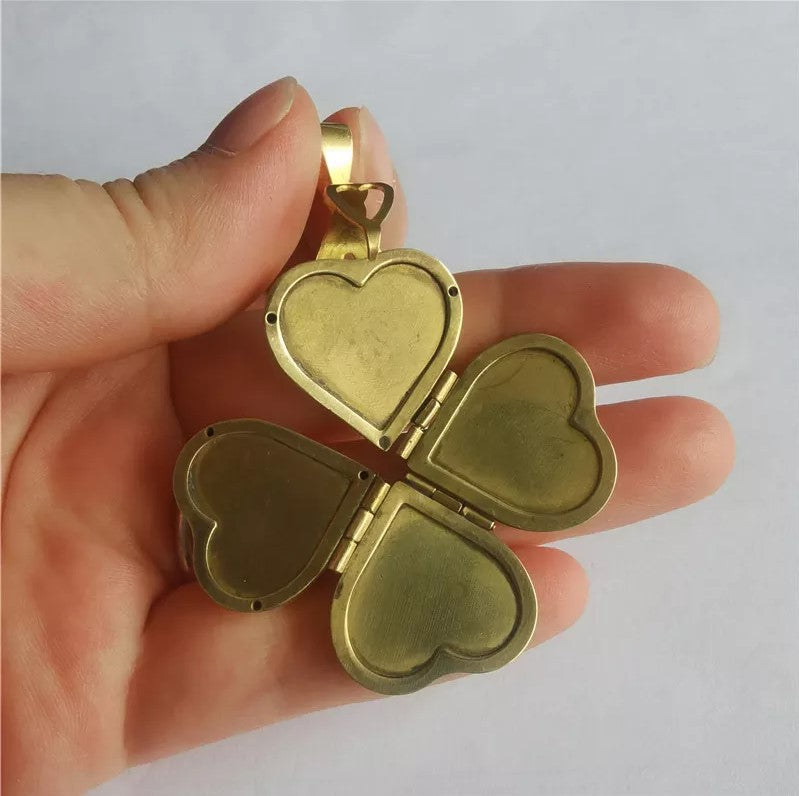 4 Photo Locket, Heart Shaped Gold Photo Locket Necklace