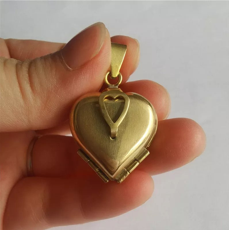 4 Photo Locket, Heart Shaped Gold Photo Locket Necklace