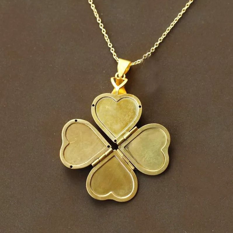 4 Photo Locket, Heart Shaped Gold Photo Locket Necklace
