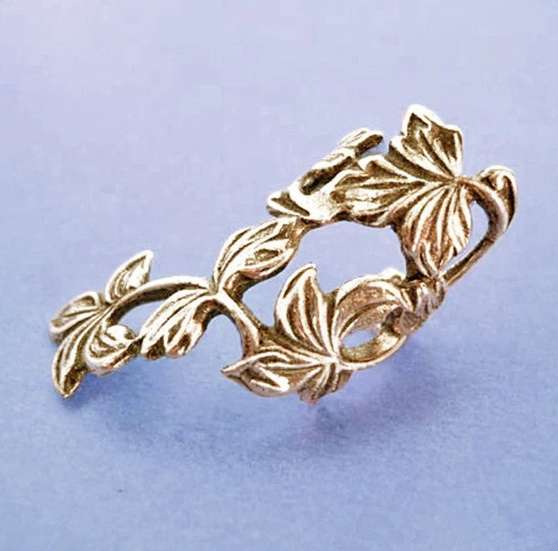 Gold Floral Hollowed Out Flower & Leaf Earring Cuff