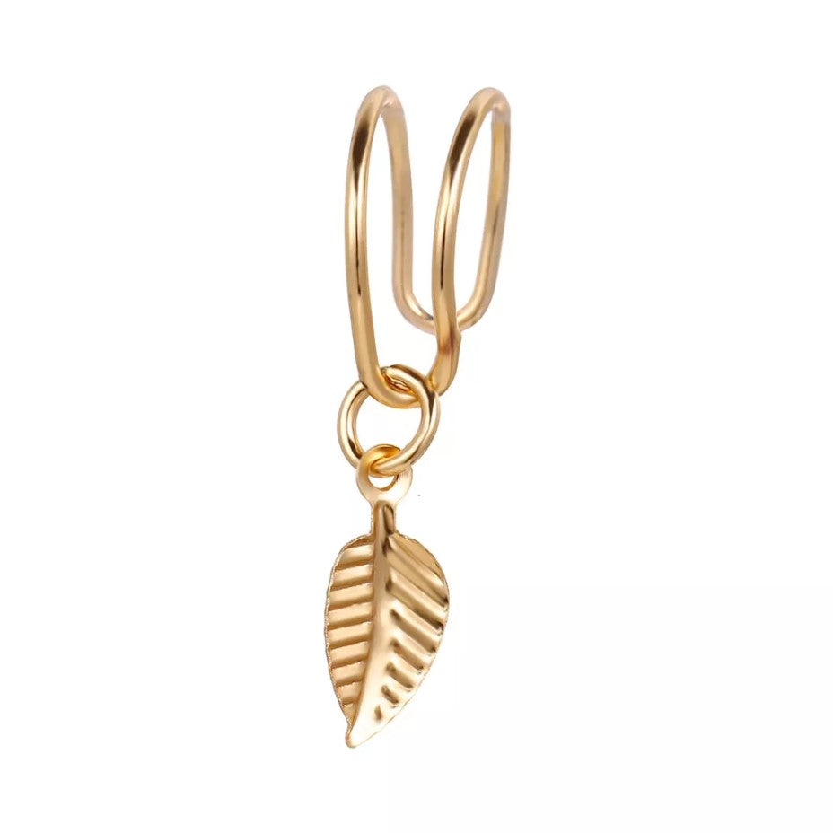 Elven Leaf Cuff Gold Earring