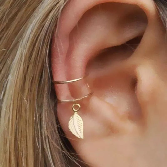 Elven Leaf Cuff Gold Earring