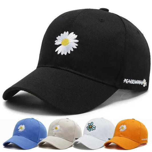Daisy "Make a Wish" Flower Red Baseball Cap