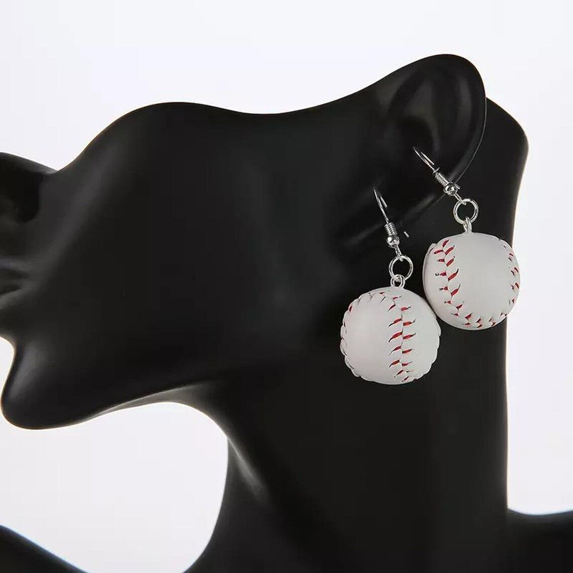 Baseball Drop 3D Earrings