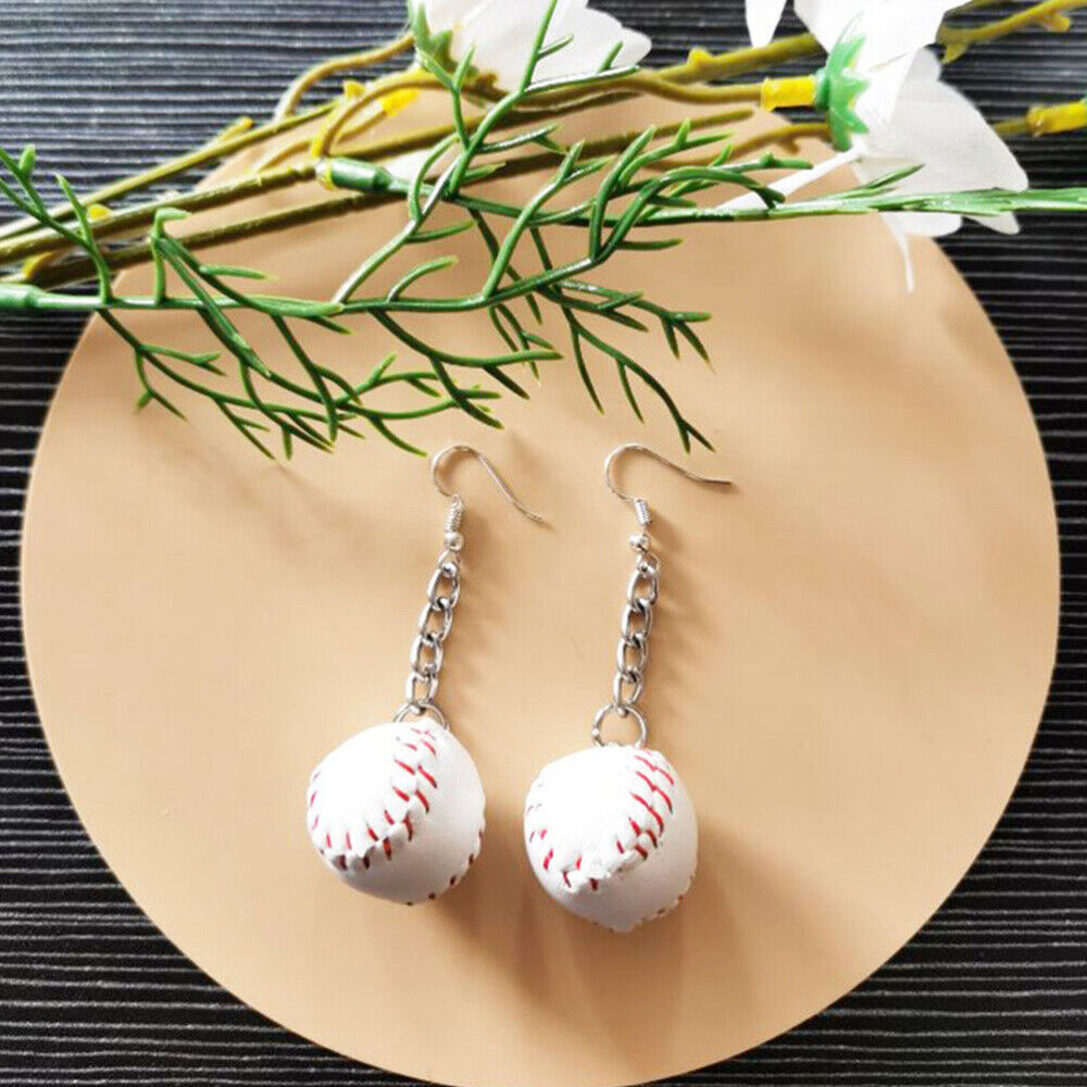 Baseball Drop 3D Earrings