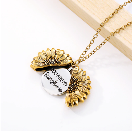 You are my Sunshine Gold Locket Necklace