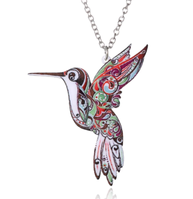 Colorful Acrylic Hummingbird Necklace
