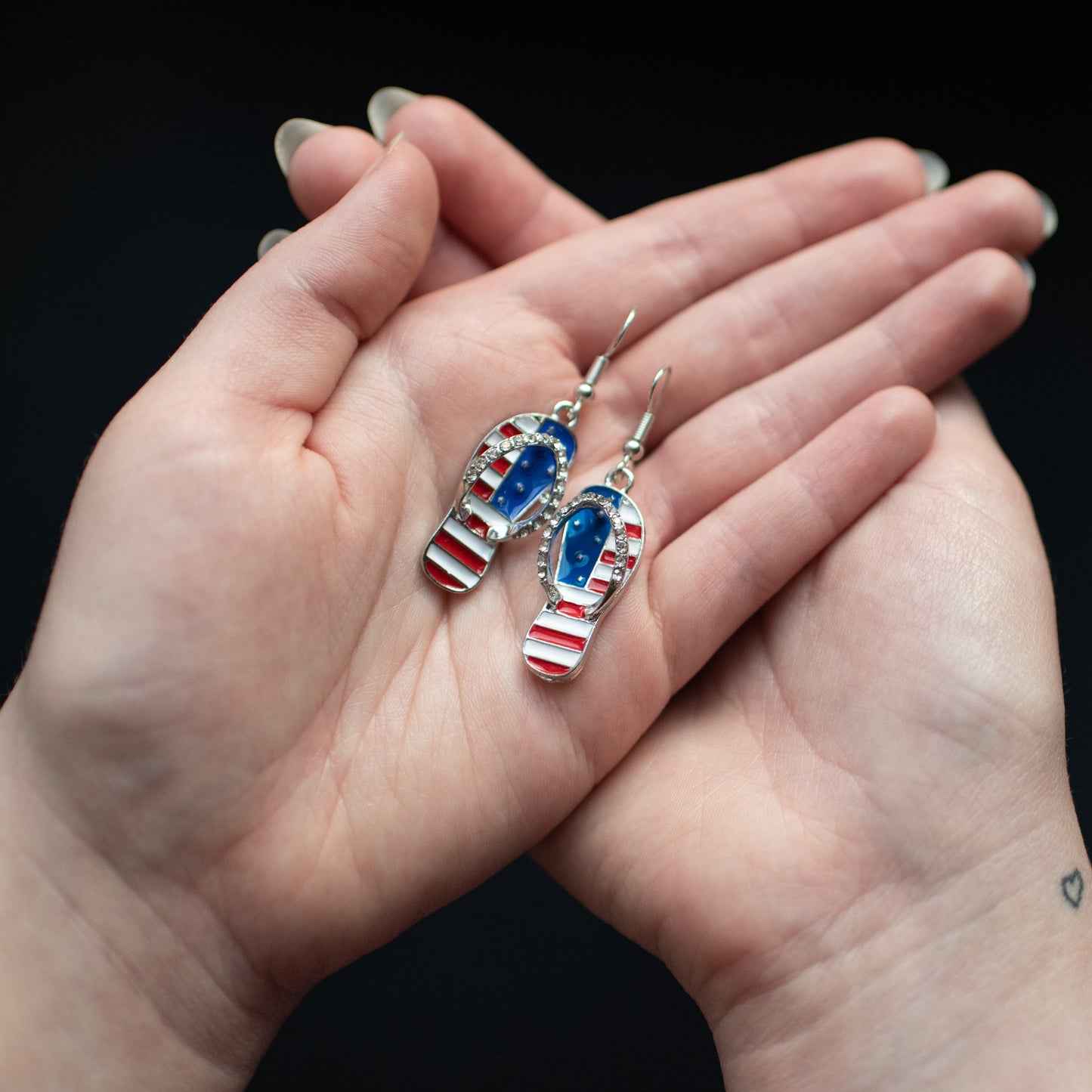American Flag Sandal Earrings