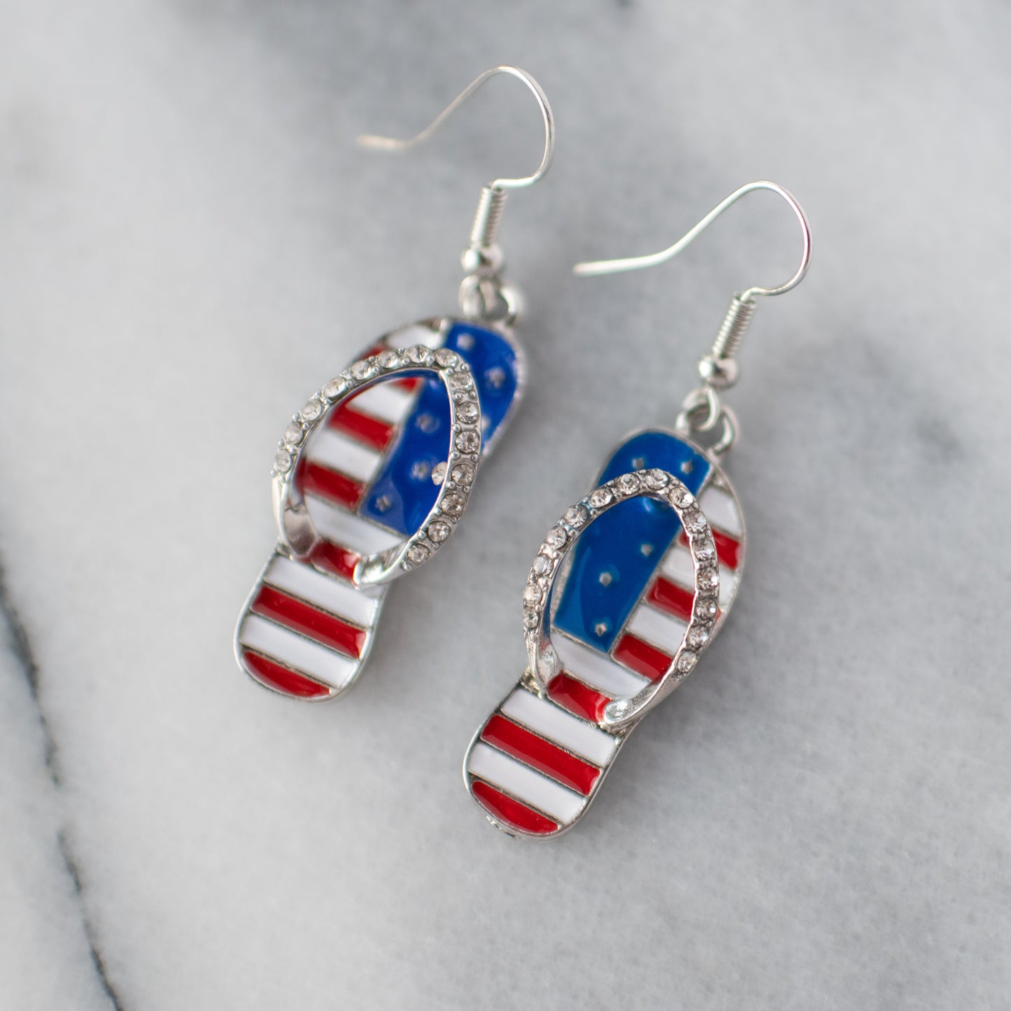 American Flag Sandal Earrings