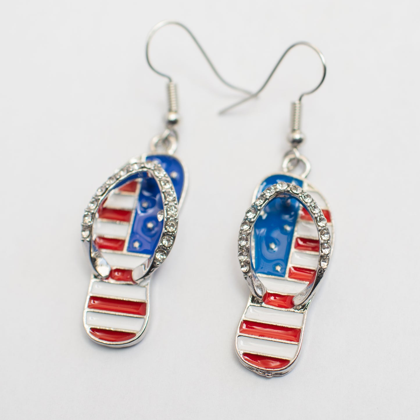 American Flag Sandal Earrings