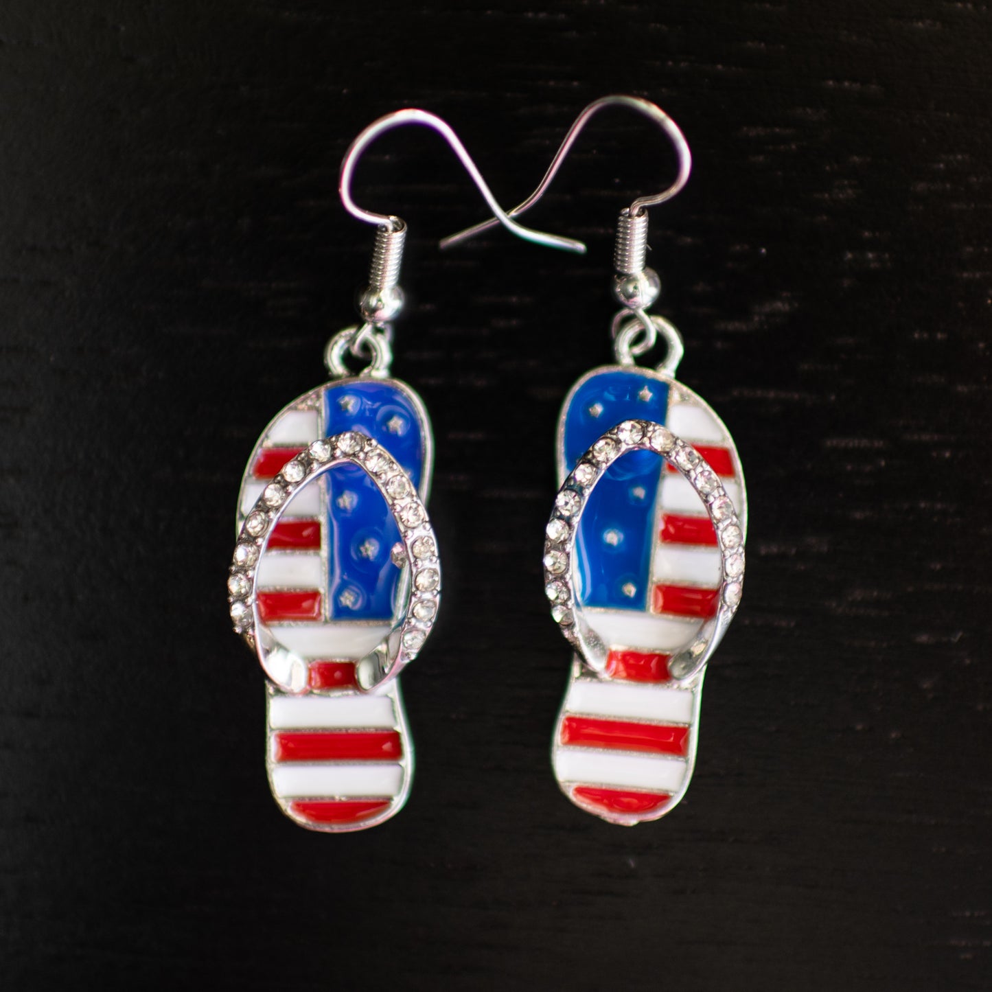 American Flag Sandal Earrings